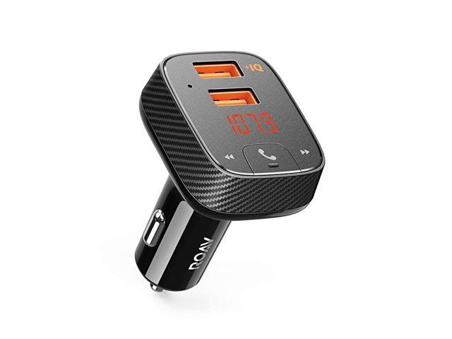 Anker SmartCharge F2 Bluetooth FM Transmitter Wireless Audio Adapter and Receiver Car Charger with Bluetooth Car Locator App Support 2 USB