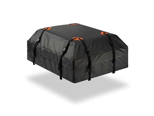 Roof Top Waterproof Cargo Bag - Zone Tech Classic Black 15 Cubic Feet Premium Quality Universal Waterproof Fold-able Leak Proof Traveling Roof Top