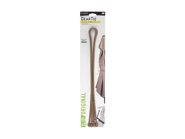 Original Gear Tie Reusable Rubber Twist Tie 32-Inch Coyote 2 Pack Made in the USA