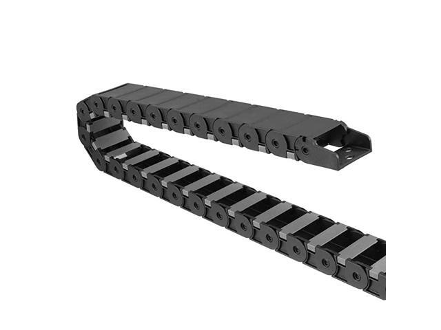 Drag Chain Cable Carrier Open Type with End Connectors 18X37mm 1 Meter Plastic for Electrical CNC Router Machines Black