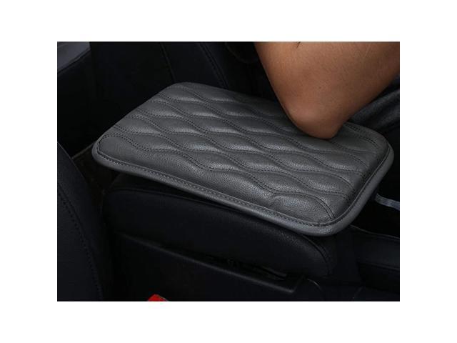 Auto Center Console Pad PU Leather Car Armrest Seat Box Cover Protector Protects from Dirt Damage Pet Scratches Old Damaged Consoles (A-Black)