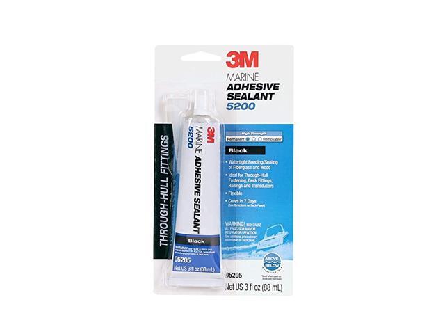 Marine Adhesive Sealant 5200 - Permanent Bonding and Sealing for Boats and Marine Applications - Black - 3 Ounces
