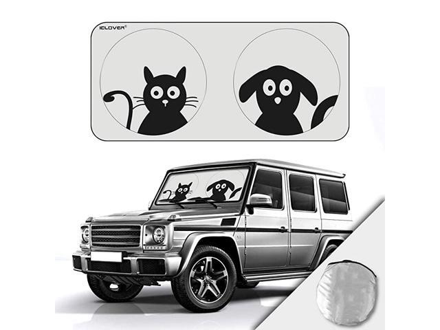 Windshield Sun Shade Auto Car Sunshade Cartoon Front Windshield Cover UV Rays Sun Visor Protector Keep Vehicle Cool for SUV Trucks Minivan with