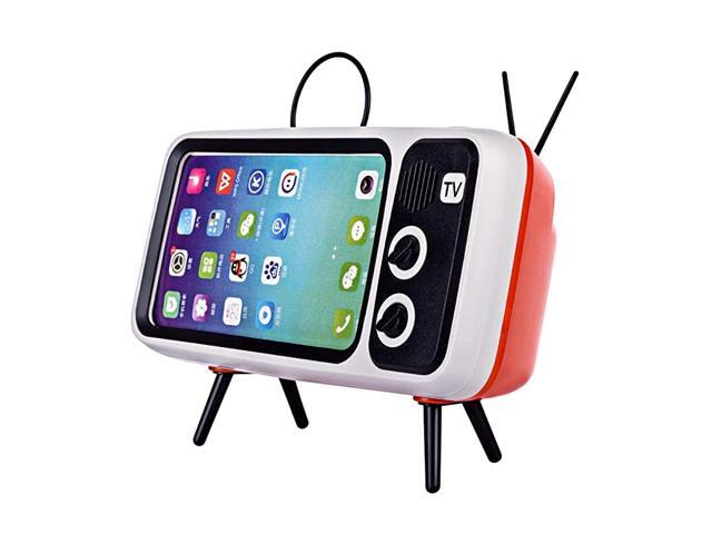 PTH800 Retro TV Bluetooth Wireless Speaker Phone Holder Table Cell Phone Accessories Desktop Mobile Phone Stand for Phones with 47-55 inch