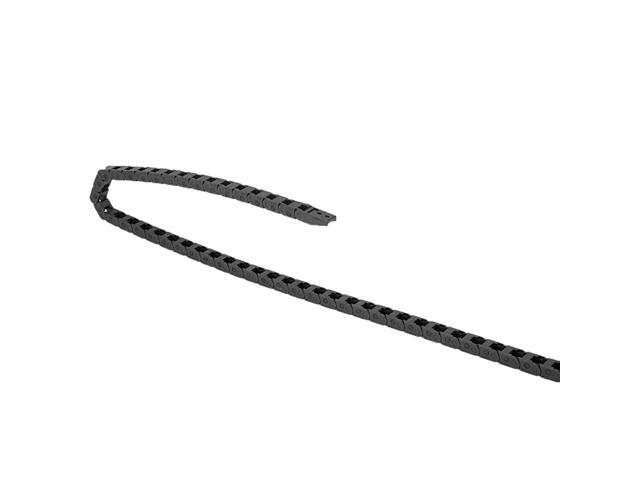 Drag Chain Cable Carrier Closed Type with End Connectors R15 7X7mm 1 Meter Plastic for Electrical CNC Router Machine Black