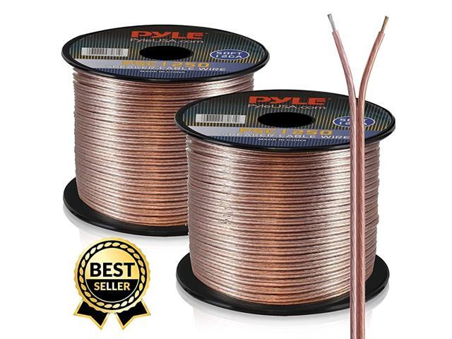 50ft 12 Gauge Speaker Wire - Copper Cable in Spool for Connecting Audio Stereo to Amplifier Surround Sound System TV Home Theater and Car Stereo