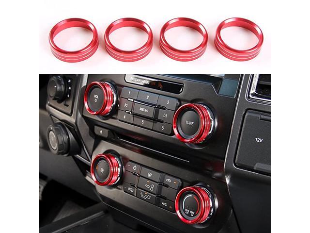 Aluminum Alloy Interior Air Conditioner Switch Knob Ring Cover Trim for Ford F150 XLT 2016 2017 2018