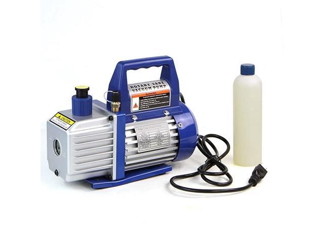 1/4 HP 3 CFM Single Stage Rotary Vane Air Vacuum Pump with Oil Bottle HVAC Air AC A/C R410a R134 (3CFM)