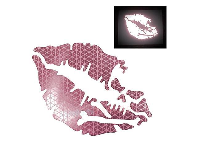 High Intensity Reflective Vinyl Death Kiss Skull Crossbones Lips Decal Bumper Sticker - Cars Motorcycles Helmets Wind Screens laptops