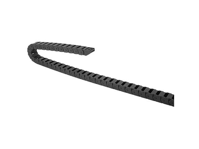 Drag Chain Cable Carrier Closed Type with End Connectors R28 15X20mm 1 Meter Plastic for Electrical CNC Router Machine Black