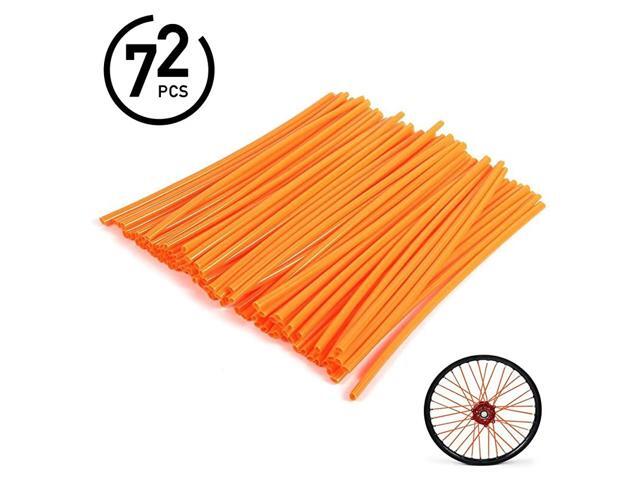 72Pcs Universal Spoke Skins Cover - Wheel Spoke Wraps Skins Pipe Trim Decoration Protector For Motorcycle Dirt Bike Yamaha Harley Suzuki(Orange)