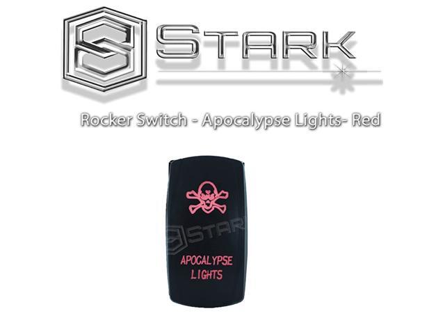 APOCALYPSE LIGHTS - Red - 5-PIN Laser Etched LED Rocker Switch Dual Light - 20A 12V ON/OFF