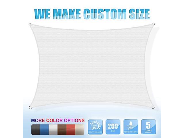 Custom Size 9 x 12 White Rectangle Sun Shade Sail ATAPR0812 Canopy Awning 95 UV Blockage Water amp Air Permeable Commercial and Residential 5 Years