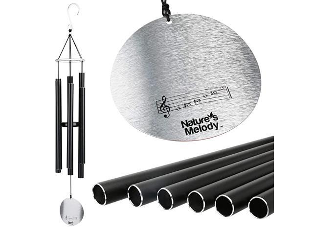 Aureole Tunes Wind Chimes Outdoor Windchime with 6 Tubes Tuned to E Pentatonic Scale 100 Rustproof Aluminum Powder Finish amp S Hook Hanger for
