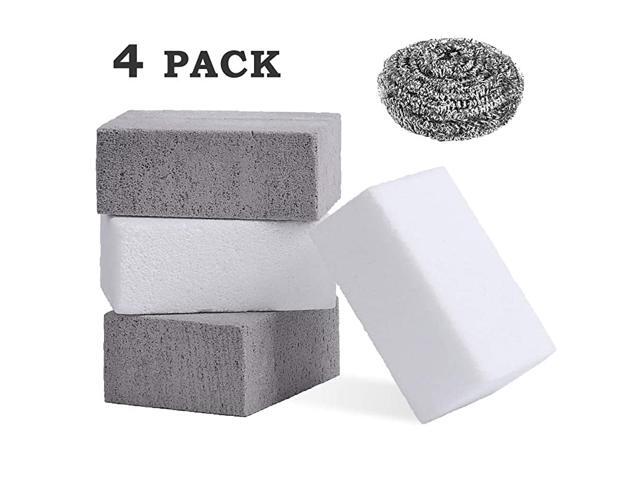 Cleaning Brick BlockBrick for Flat Top s and GriddlesNonToxic Odorless Stones CleanerRemove Greases Stains Residues Dirt 4 PackWhite+Gray