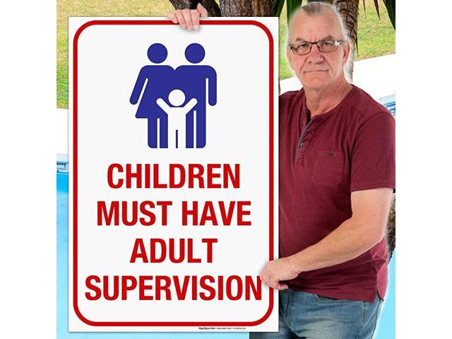 Pool Sign Children Must Have Adult Supervision Sign 24x36 Inches 160 Mil Thick Corrugated Plastic Easy Mounting IndoorOutdoor Use Made in USA by