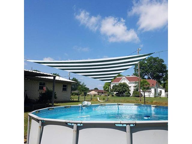 Paradise Wide StripeGreen amp White 9x10x13 Sun Shade Sail Right Triangle Canopy Permeable UV Block Fabric Durable Outdoor Customized Available