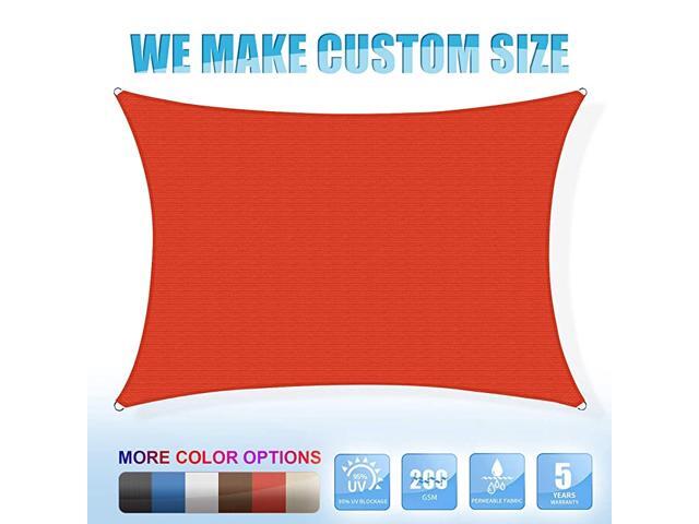 Custom Size 7 x 13 Red Rectangle Sun Shade Sail ATAPR0810 Canopy Awning 95 UV Blockage Water amp Air Permeable Commercial and Residential 5 Years