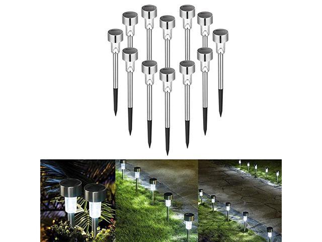 Solar Pathway Lights Outdoor Solar Powered Landscape Garden Lights for Pathway Lawn Patio YardPathWalkway Decoraiton12 Packwhite