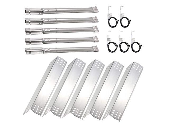 5Pack Repair KIT Gas Stainless Steel Burner Heat Plate Heat Shield Electrode Ignitor Replacement for Select JennAir 7200709 7200709B7200727 Kitchen