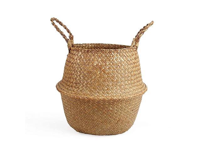 Woven Seagrass Belly Basket for Storage Plant Pot Basket and Laundry Picnic and Grocery Basket Large Original
