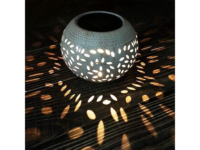 Solar Table Lights Outdoor Waterproof 8 Lumen White Metal Decorative Lighting Lantern for Desk Patio