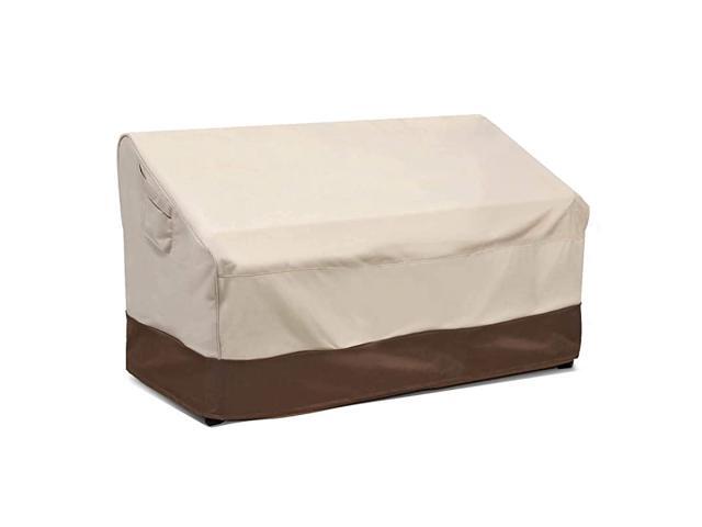 Heavy Duty Patio Bench Loveseat Cover100 Waterproof Outdoor Sofa Cover Lawn Patio Furniture Covers with Air Vent MediumStandard Beige amp Brown