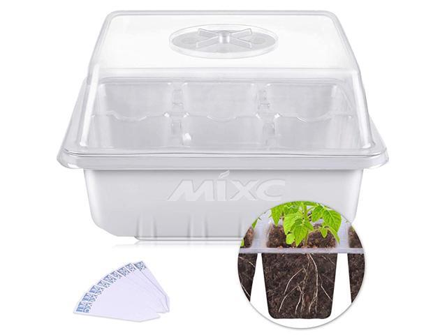 10 Pack Seed Starter Trays Seedling Tray Plant Grow Kit Mini Propagator with Humidity Vented Dome and Base for Seeds Starting Greenhouse 6 Cells