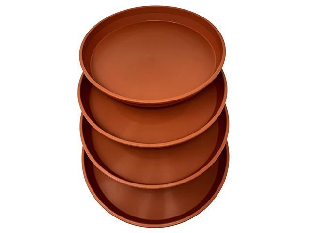Round Plastic Plant Saucer 11quot Set of 4 Units Terracotta Color
