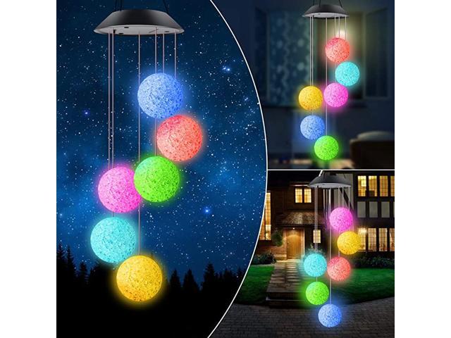 Wind Chimes Solar Wind Chimes LED Wind Chimes Solar String Lights Color Changing LED Mobile Hummingbird Wind Chimes Waterproof Outdoor Solar Lights