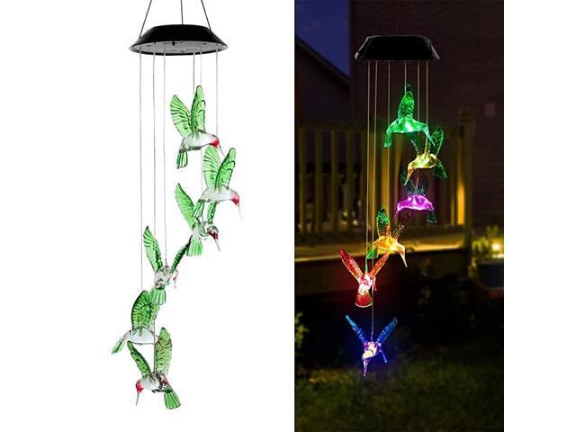 Solar Wind Chimes Outdoor ColorChanging Solar Mobile Wind Chime Waterproof Solar Powered LED Hanging Lamp for Outdoor Garden Festival Decoration