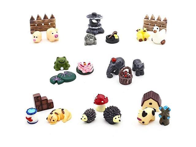 24 pcs Miniature Garden Ornaments Fairy Garden Animals for Dollhouse Plant Pot Home Decoration
