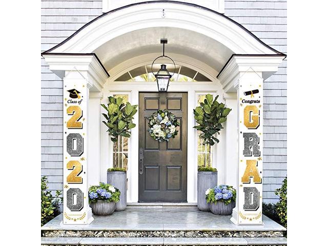 Graduation Decorations Banners Class of 2020 amp Congrats Graduation Hanging Banner Set for OutdoorIndoor Home Front Door Wall Great Fabric Porch Sign