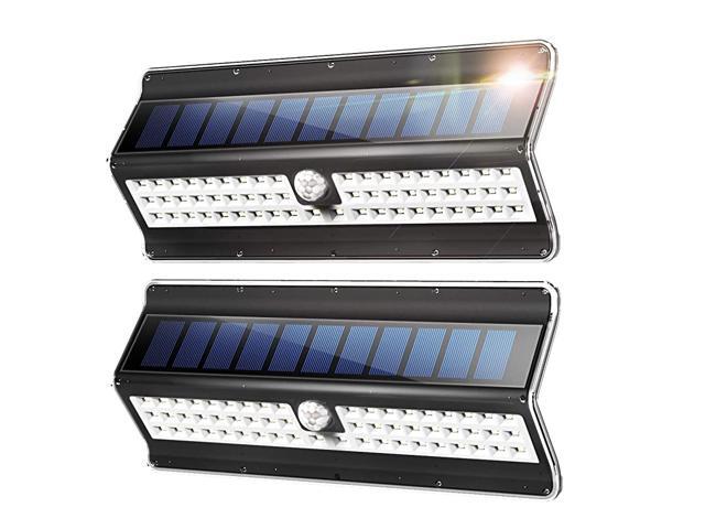 Solar Lights Outdoor Solar Motion Sensor Light Outdoor Waterproof Wall Light Wireless Security Night Light Black Shape 2 Pack