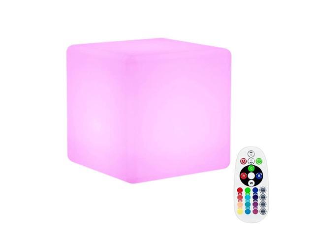 LED Cube Floating Light Waterproof Rechargeable Glow LED Decorative Light Mood Lighting Bedroom Lamp with 16 RGB Colors and Remote Control 20CM79