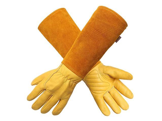 Gardening Gloves for WomenMen Rose Pruning Thorn amp Cut Proof Elbow Length Durable Cowhide Leather Garden Work Gloves for Pruning Cacti Rose and
