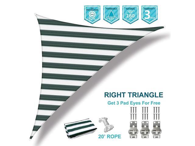 14x14x198 Right Triangle Sun Shade Sail Canopy UV Block Shade Fabric Cover for Outdoor Shade Pool Yard Patio Deck Garden Pad Eyes Included