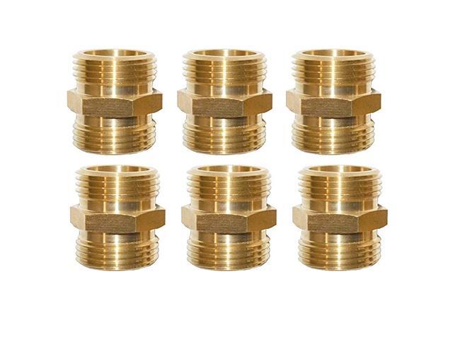 Garden Hose Connector Brass Garden Hose Adapter Male Male 34quot GHT Hose AdapterGarden Hose Connector Male to Male 34 Inch GTH Thread 6Pack