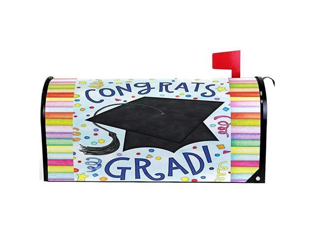 School Graduations Golden Bachelor Cap Mailbox Cover Magnetic OversizedSummer Congrats Letter Post Box Cover Wrap Decoration Welcome Home Garden