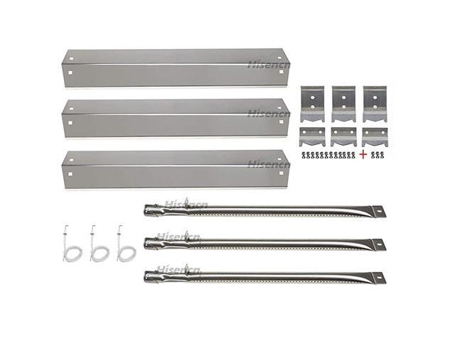 Repair kit Parts Stainless Grill Burner Tube Heat Plate Shield Tent Hanger Brackets Electronic Ignitor Replacement for Chargriller 3001 3008 3030