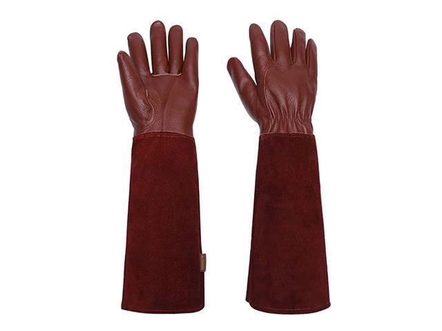 Gardening Gloves for WomenMen Rose Pruning Thorn amp Cut Proof Elbow Length Durable Cowhide Leather Garden Work Gloves for Pruning Cacti Rose and