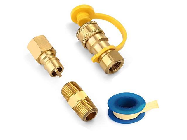 38 Inch Natural Gas Quick Connect Fittings LP Gas Propane Hose Quick Disconnect Kit 38 Inch Male Pipe Thread x 38 inch Female Pipe Thread Portable
