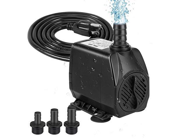 675GPH Fountain Pump 45W Outdoor Fountain Pump with Anti Dry Burning Ultra Quiet Submersible Pond Pump with 82ft High Lift 59ft Power Cord 3 Nozzles