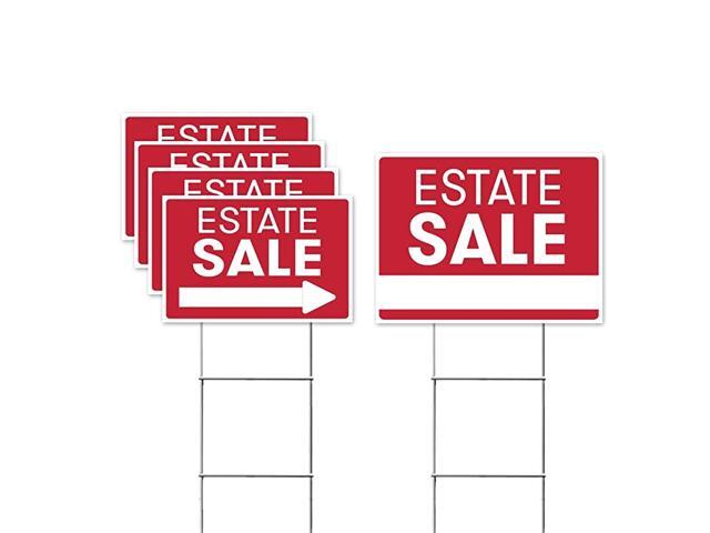 Sale Sign Bundle Kit Upgraded 5 Double Sided Red Pro Real Property Yard Signs Bulk Pack amp Heavy Duty H Wire Stakes Large Directional Arrows 18x