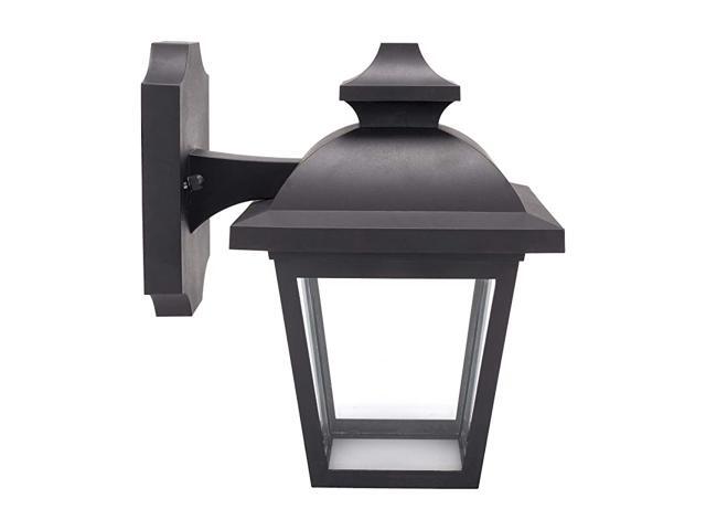 Outdoor LED Wall Lantern Wall Sconce as Porch Lighting Fixture 5000K Daylight White 83W 60W Equivalent 585 Lumen Plastic Housing Plus Glass