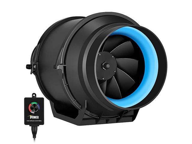 GLFANXINLINEEXPC6 6 Inch 294 CFM Inline Duct Fan with Variable Speed Controller Ventilation Quiet HVAC Exhaust Blower 6quot Fan amp Speed Black