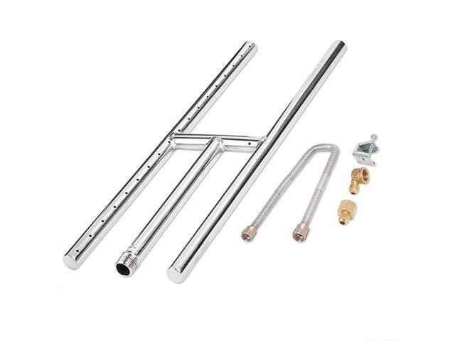 18quot x 6quot Fire Pit and Fireplace HBurner304 Series Stainless Steel BurnerIncludes with NonWhistle Flexible Flex Gas Line with Brass