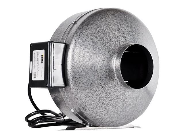 6 Inch 442 CFM Inline Duct Ventilation Fan HVAC Exhaust Blower for Grow Tent Grounded Power Cord