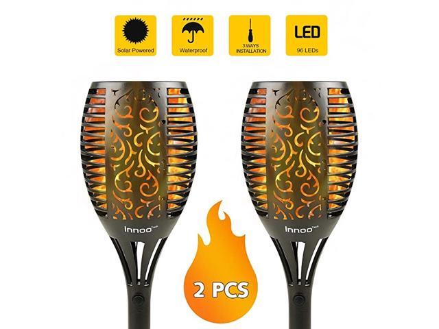 Solar Torch Lights Outdoor 126 inches 96 LED Waterproof Landscape Garden Pathway Light with Vivid Dancing Flickering Flames with Auto OnOff Dusk to