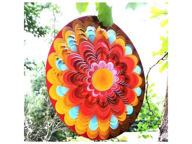 Wind Spinner 19 Guage 3D Metal 12 Inch for Garden Patio Outdoor Indoor Lawn Decoration Ornaments Gifts with Swivel Hooks Hand Painted Gift Weather